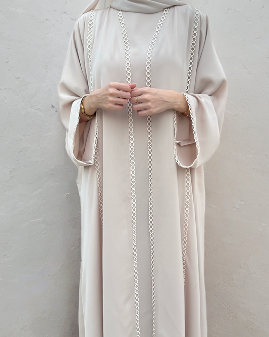 Ahlam – Abaya Set Beige | 3-teilig