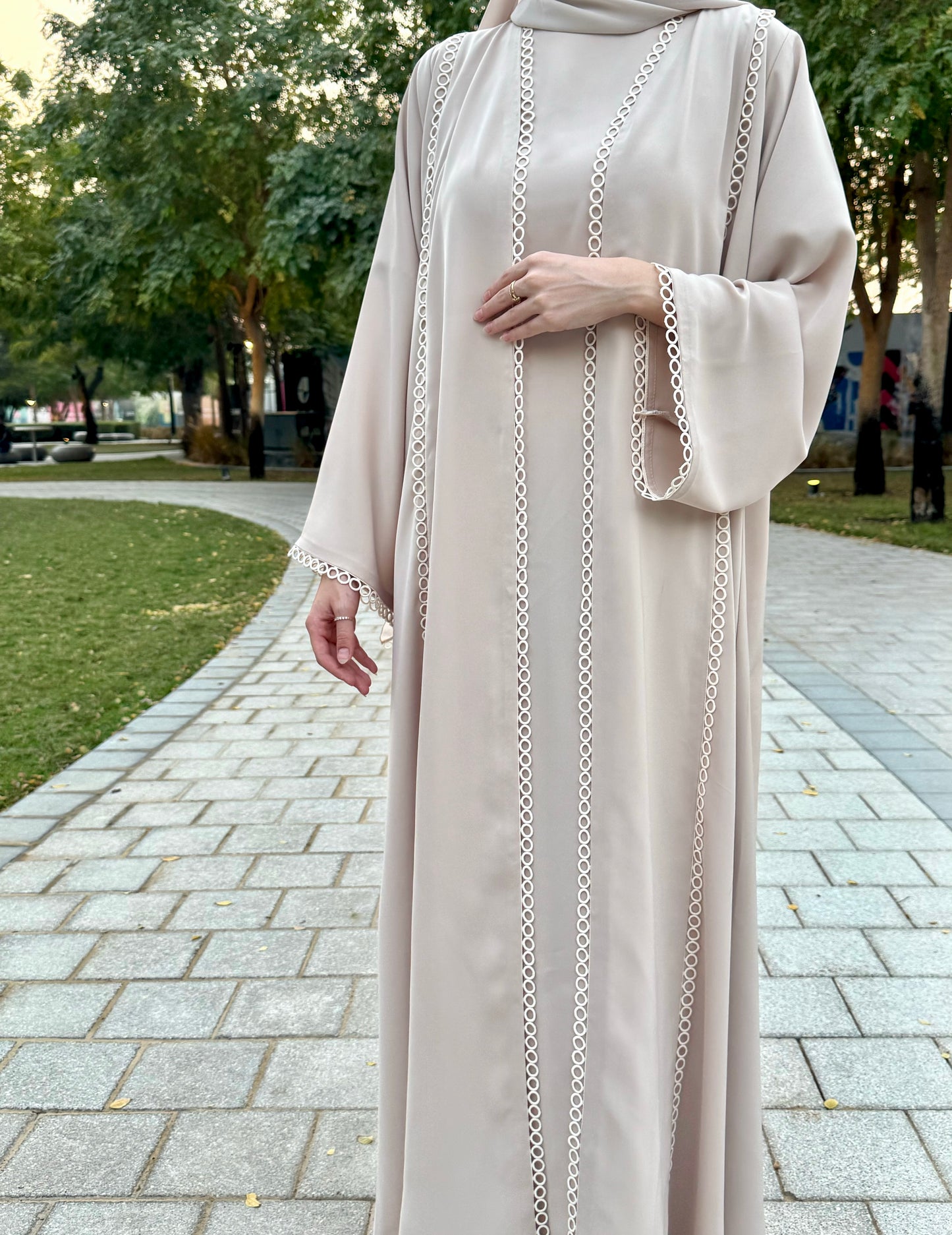 Ahlam – Abaya Set Beige | 3-teilig