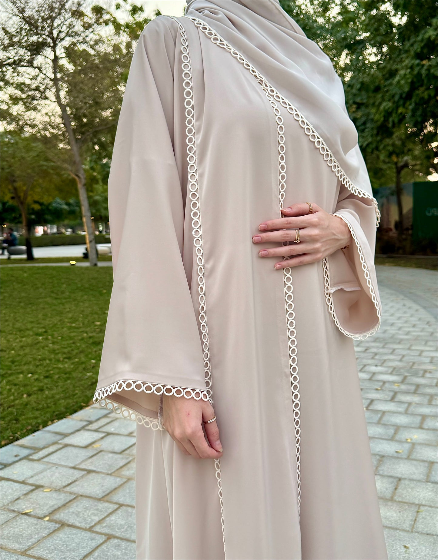 Ahlam – Abaya Set Beige | 3-teilig